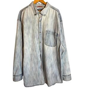 Levi Strauss Premium Shirts Men's Full Button Denim Shirt Single Pocket 3XL